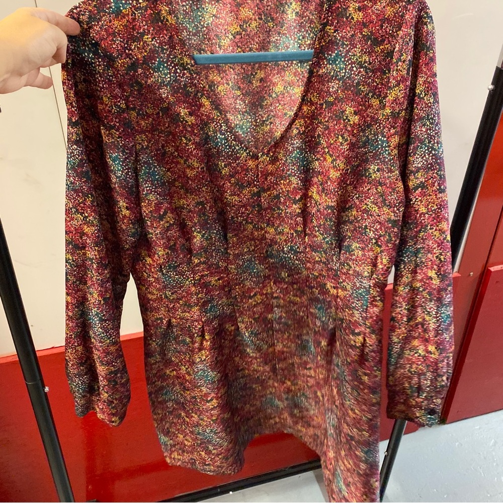 BCBG V-Neck Multicolor Floral Dress